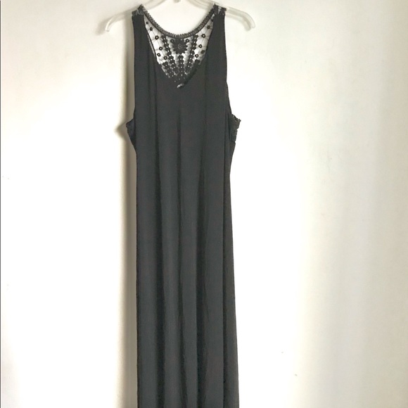 Lane Bryant Dresses & Skirts - Lane Bryant Black Maxi Dress Embroidered Back NWTS